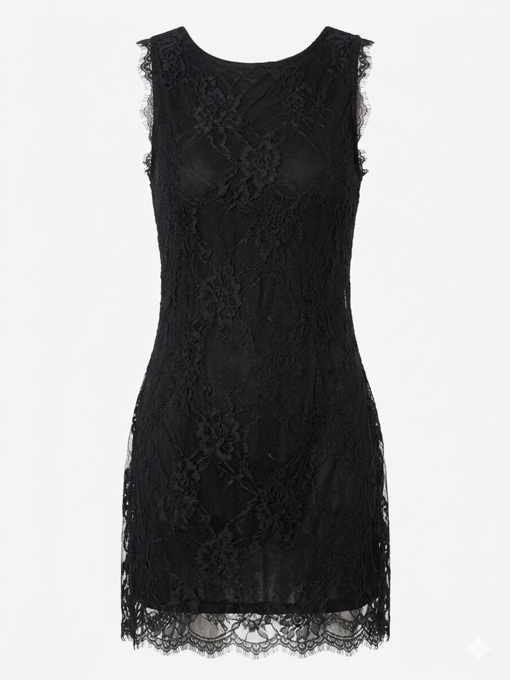 Roulette Black Lace Sleeveless Slip Dress